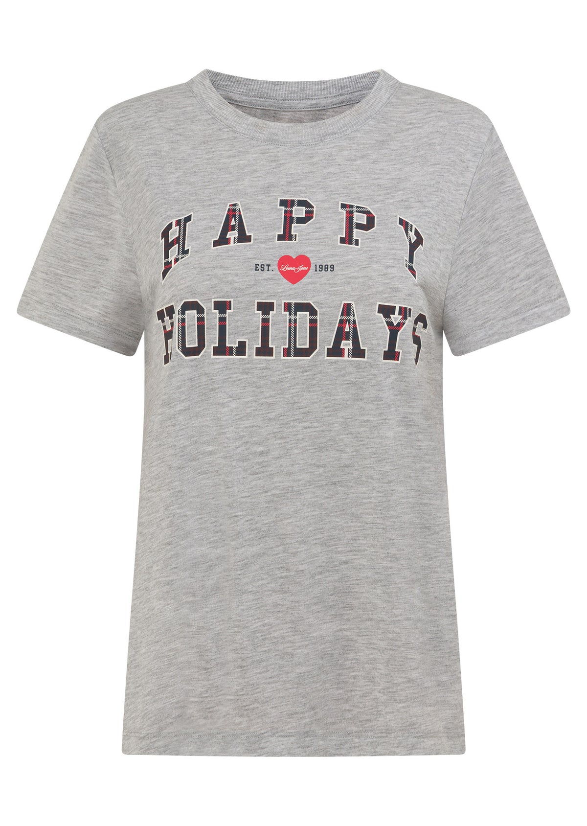 Lorna Jane Happy Holidays T-Shirt - Grey Marl