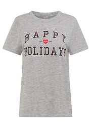 Lorna Jane Happy Holidays T-Shirt - Grey Marl
