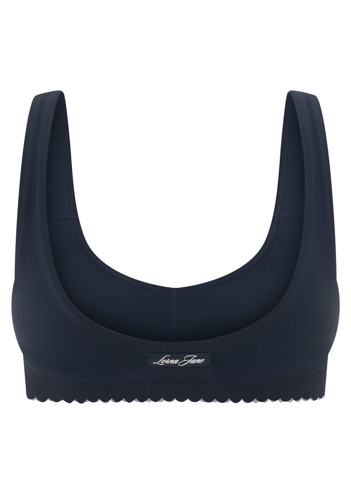 Lorna Jane Sweet Scallop Edge Sports Bra - Platinum Navy