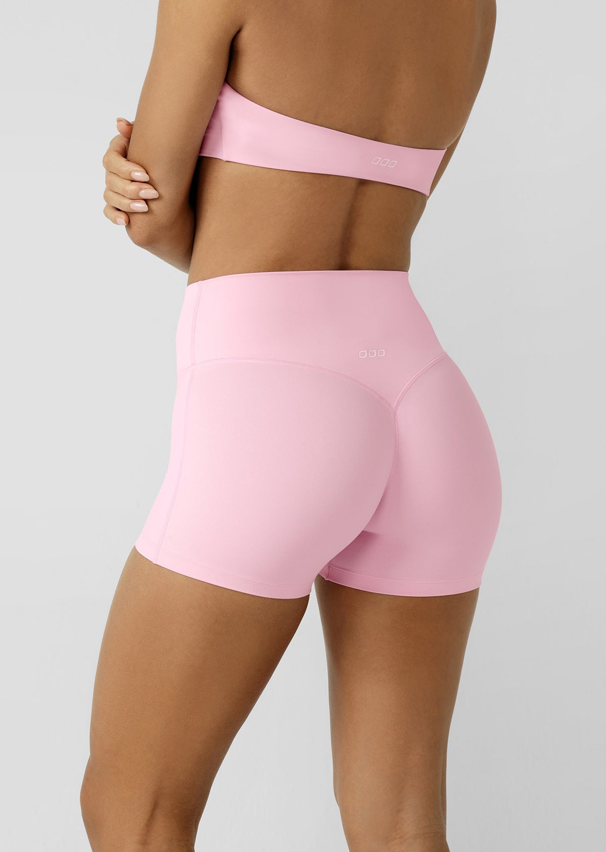 Lorna Jane Invisible Scrunch 9cm Bike Shorts - Sweet Pink