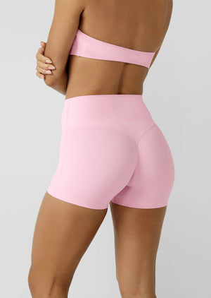 Lorna Jane Invisible Scrunch 9cm Bike Shorts - Sweet Pink