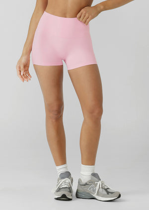 Lorna Jane Invisible Scrunch 9cm Bike Shorts - Sweet Pink