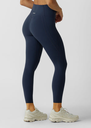 Lorna Jane Sweet Scallop Edge Ankle Biter Leggings - Platinum Navy