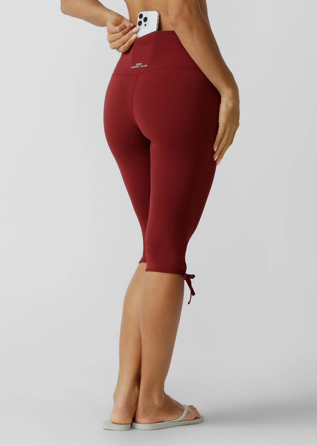 Lorna Jane Pull It Together No Ride Capri Leggings - Cherry