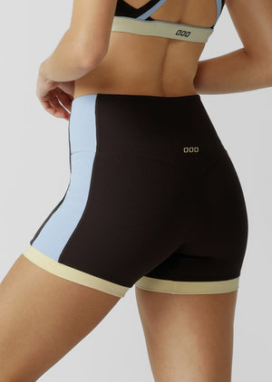 Lorna Jane Set Point No Ride 2 Pocket 12cm Bike Shorts - Volcano Multi