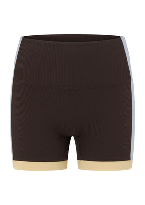 Lorna Jane Set Point No Ride 2 Pocket 12cm Bike Shorts - Volcano Multi