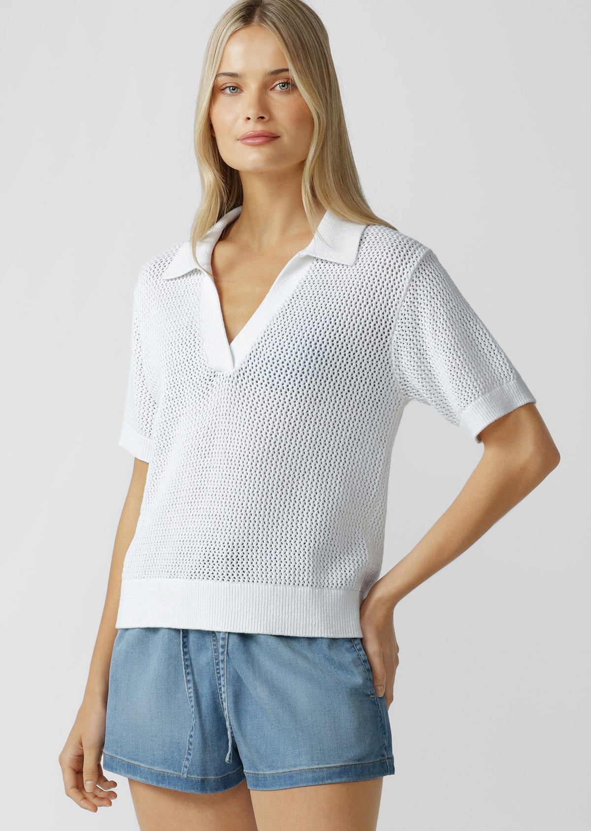 Lorna Jane Sea Breeze Knit Polo - White