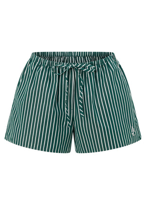 Lorna Jane LJC Oxford Club Summer Shorts - Palmetto Green Stripe