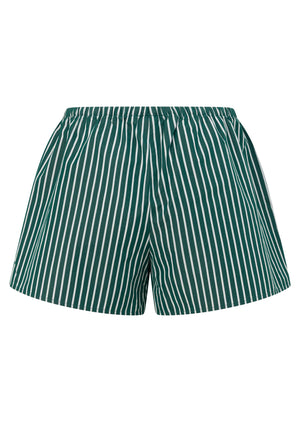 Lorna Jane LJC Oxford Club Summer Shorts - Palmetto Green Stripe