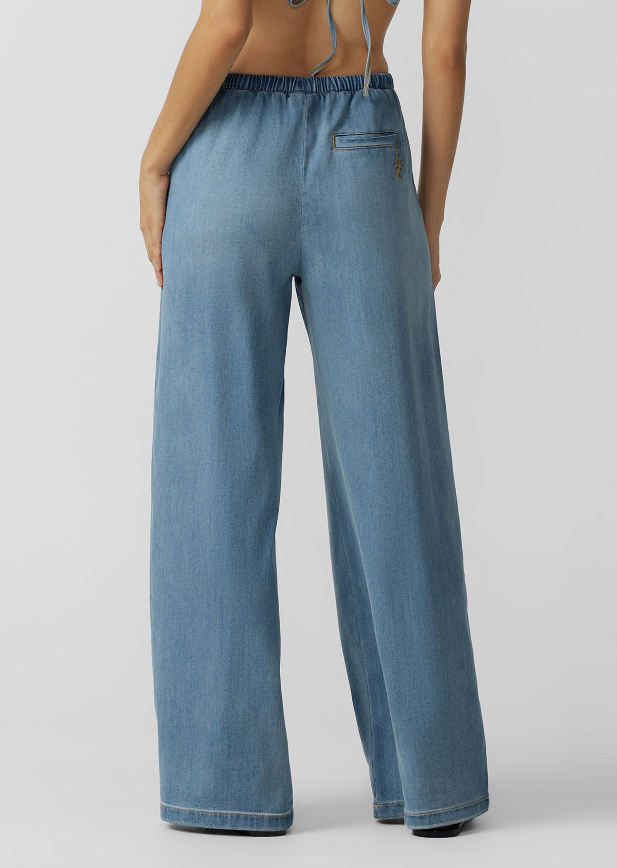 Lorna Jane LJC Lightweight Washed Denim Pants - Washed Light Blue