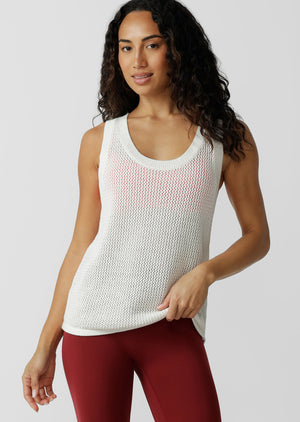 Lorna Jane Harbour Knit Tank - Porcelain