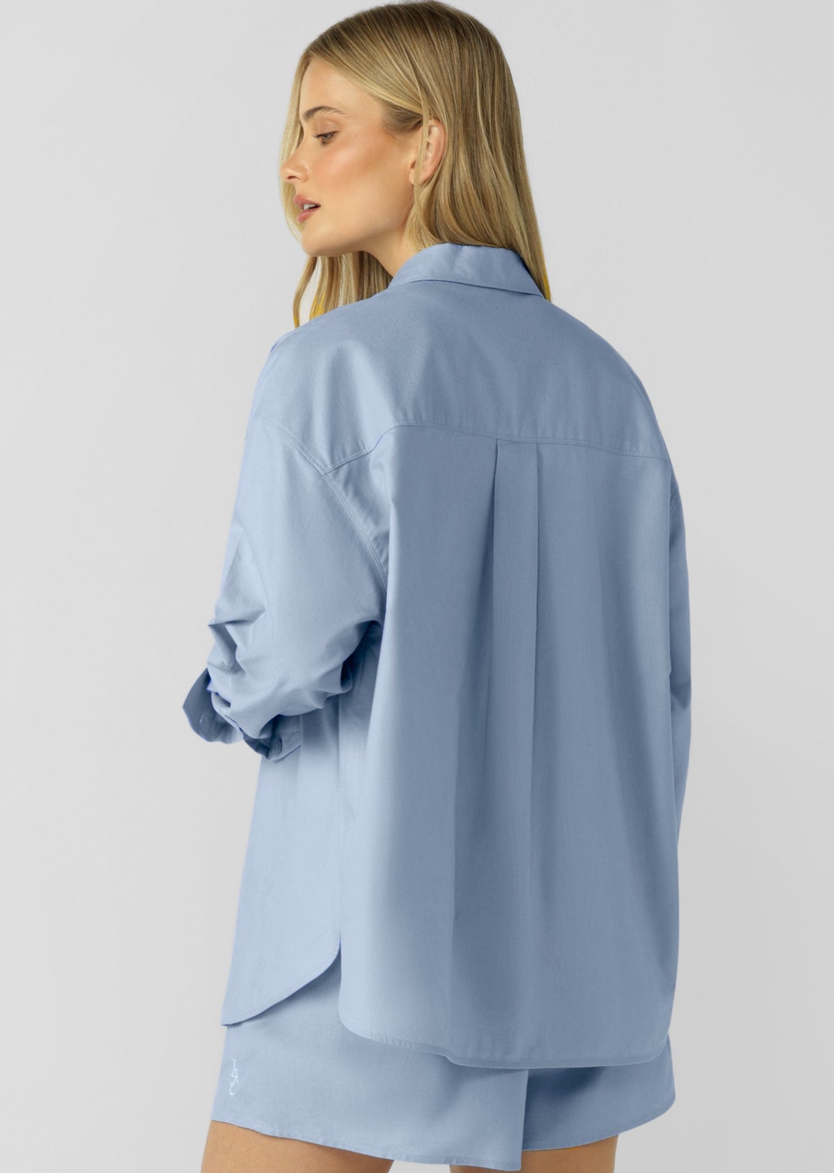 Lorna Jane LJC Unwind Long Sleeve Shirt - Oxford Blue