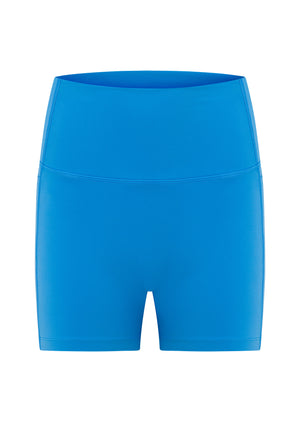 Lorna Jane Hi-Fold No Ride 2 Phone Pocket 10cm Bike Shorts - Capri Blue
