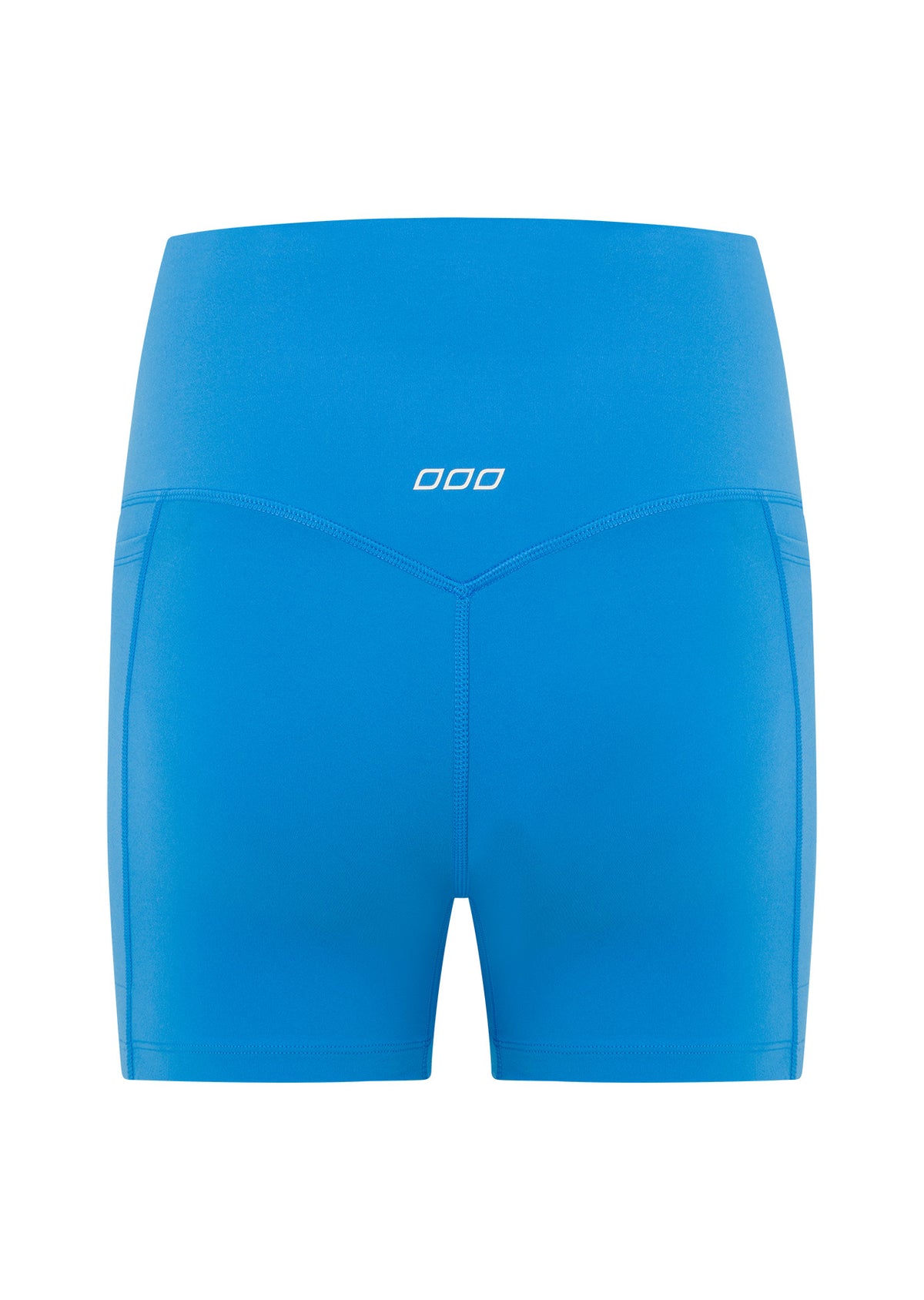 Lorna Jane Hi-Fold No Ride 2 Phone Pocket 10cm Bike Shorts - Capri Blue