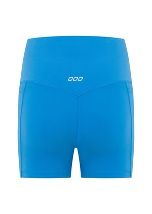Lorna Jane Hi-Fold No Ride 2 Phone Pocket 10cm Bike Shorts - Capri Blue