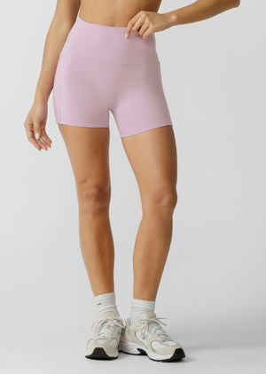 Lorna Jane Hi-Fold No Ride 2 Phone Pocket 10cm Bike Shorts - Dusty Lilac
