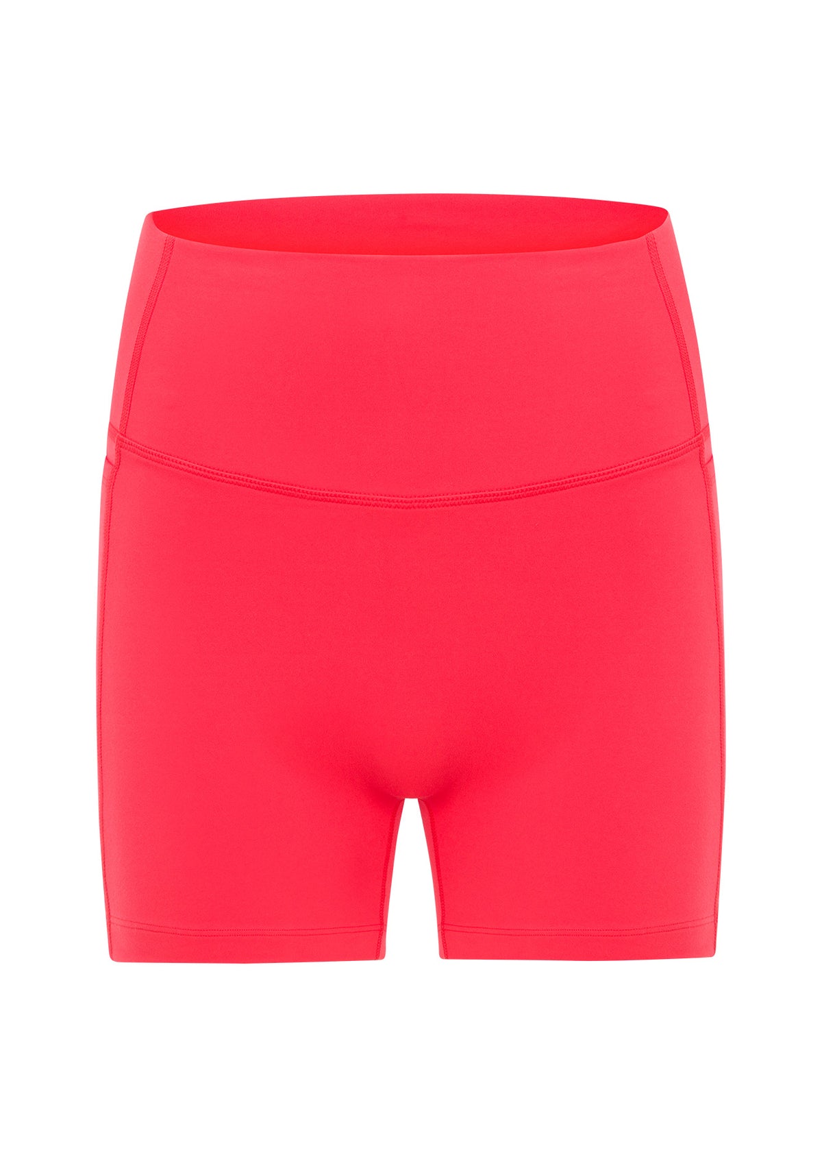 Lorna Jane Hi-Fold No Ride 2 Phone Pocket 10cm Bike Shorts - Neon Watermelon