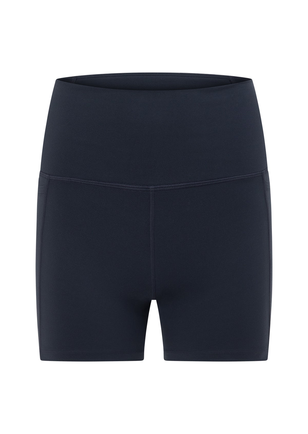 Lorna Jane Hi-Fold No Ride 2 Phone Pocket 10cm Bike Shorts - Platinum Navy
