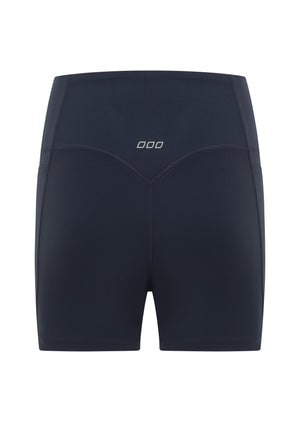 Lorna Jane Hi-Fold No Ride 2 Phone Pocket 10cm Bike Shorts - Platinum Navy