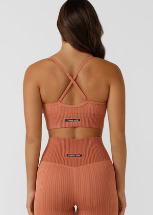 Lorna Jane Seamless Swim Longline Sports Bra - Rust