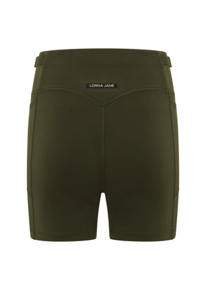 Lorna Jane Cinch And Support Phone Pocket Bike Shorts - Luxury Green