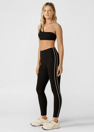 Lorna Jane Second Nature Luxe Rib Asymmetrical Sports Bra - Black