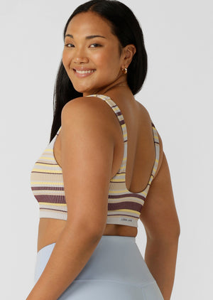 Lorna Jane Sunset Stripe Seamless Bralette - Sunset Stripe