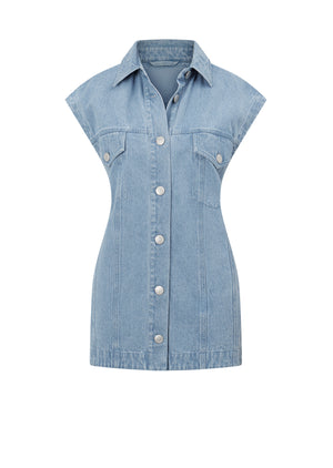 Lorna Jane Ranch Dreams Denim Vest - Light Washed Denim