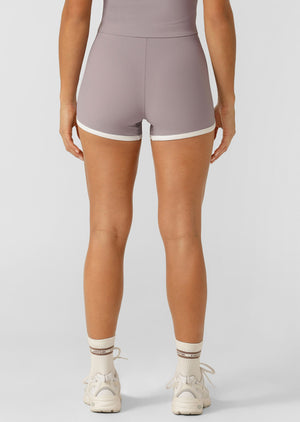 Lorna Jane Sweat To Surf Cheeky Bike Shorts - Purple Ash
