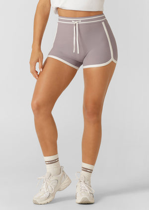 Lorna Jane Sweat To Surf Cheeky Bike Shorts - Purple Ash