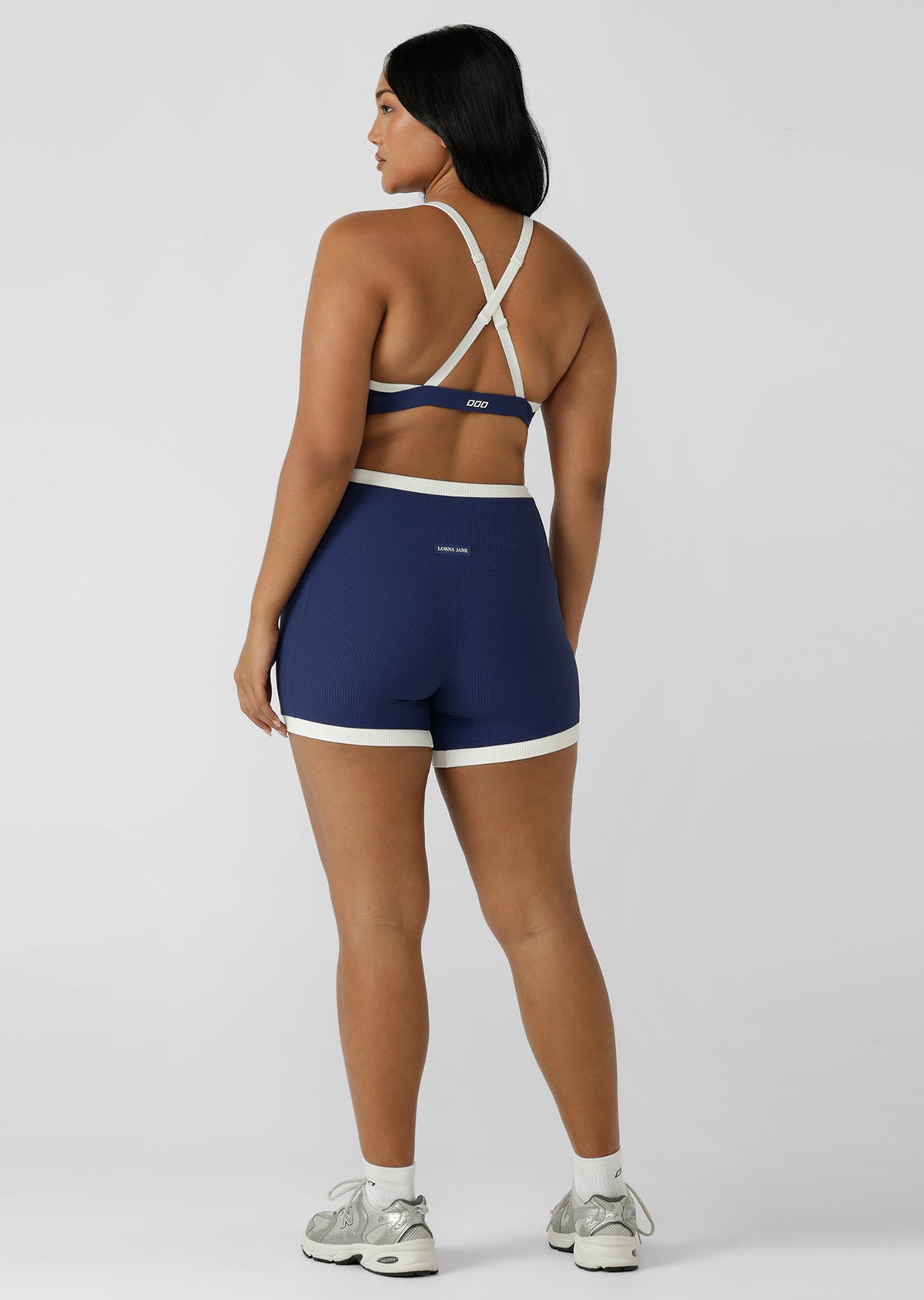 Lorna Jane Traveller Rib Sports Bra - Marine Blue