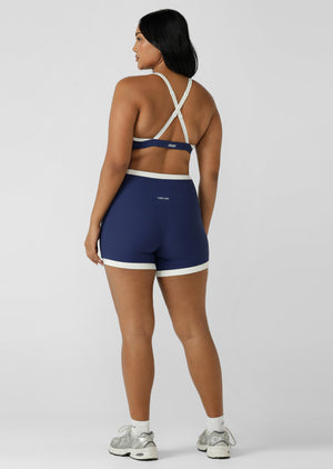Lorna Jane Traveller Rib Sports Bra - Marine Blue