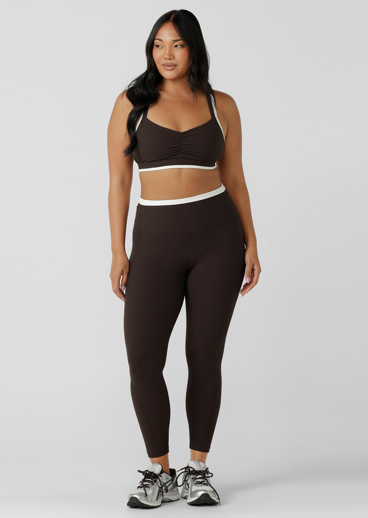 Lorna Jane Corsica Rib High Support Sports Bra - Volcano