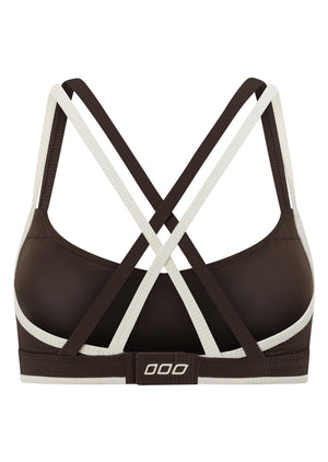 Lorna Jane Corsica Rib High Support Sports Bra - Volcano