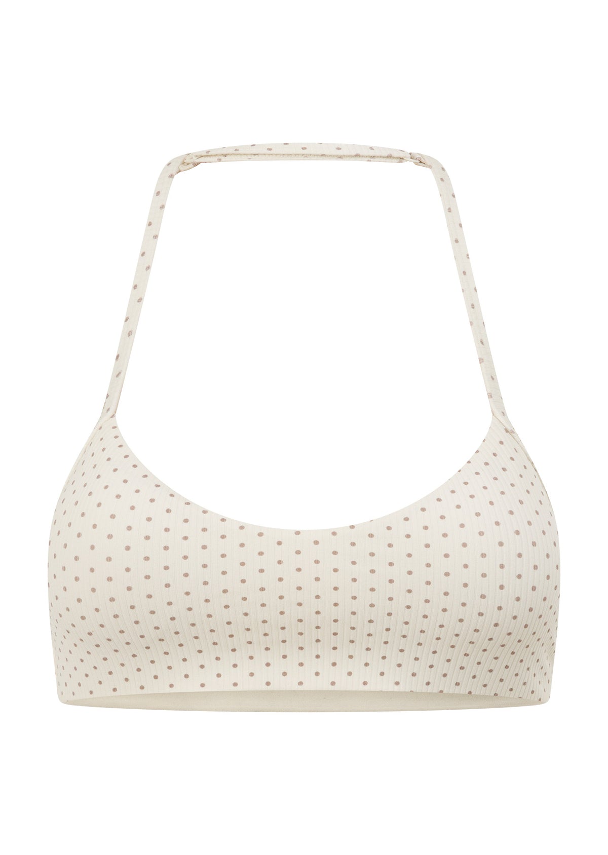 Lorna Jane The Halter Neck Rib Sports Bra - Polka Dot Spot Print