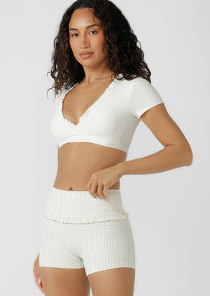 Lorna Jane The Frill Of It Bra Top - Porcelain