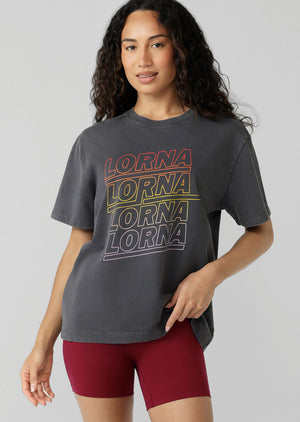 Lorna Jane Daybreak Washed T-Shirt - Washed Titanium