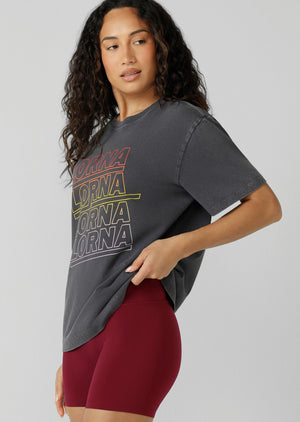 Lorna Jane Daybreak Washed T-Shirt - Washed Titanium