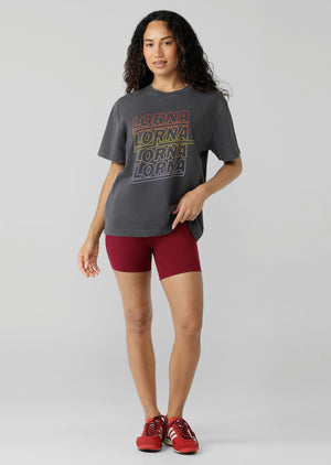 Lorna Jane Daybreak Washed T-Shirt - Washed Titanium