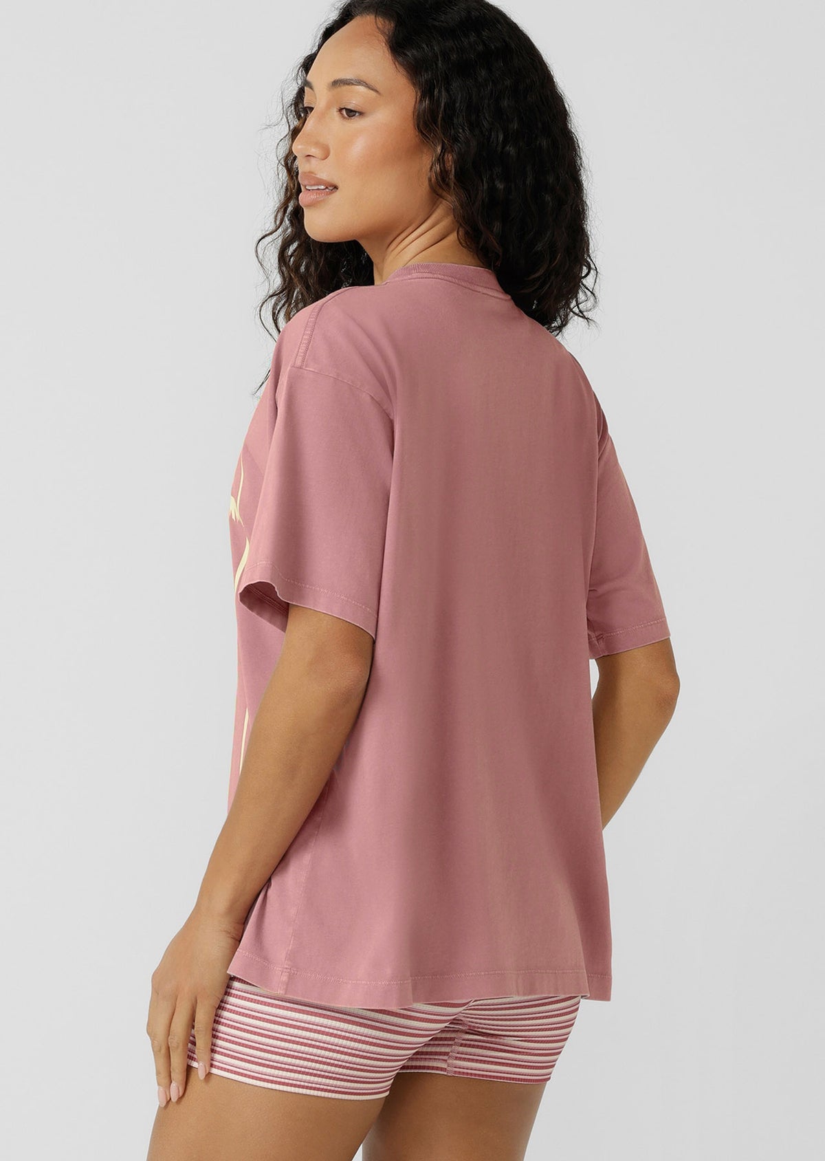 Lorna Jane Golden Palms Washed Boyfriend T-Shirt - Washed Wild Rose