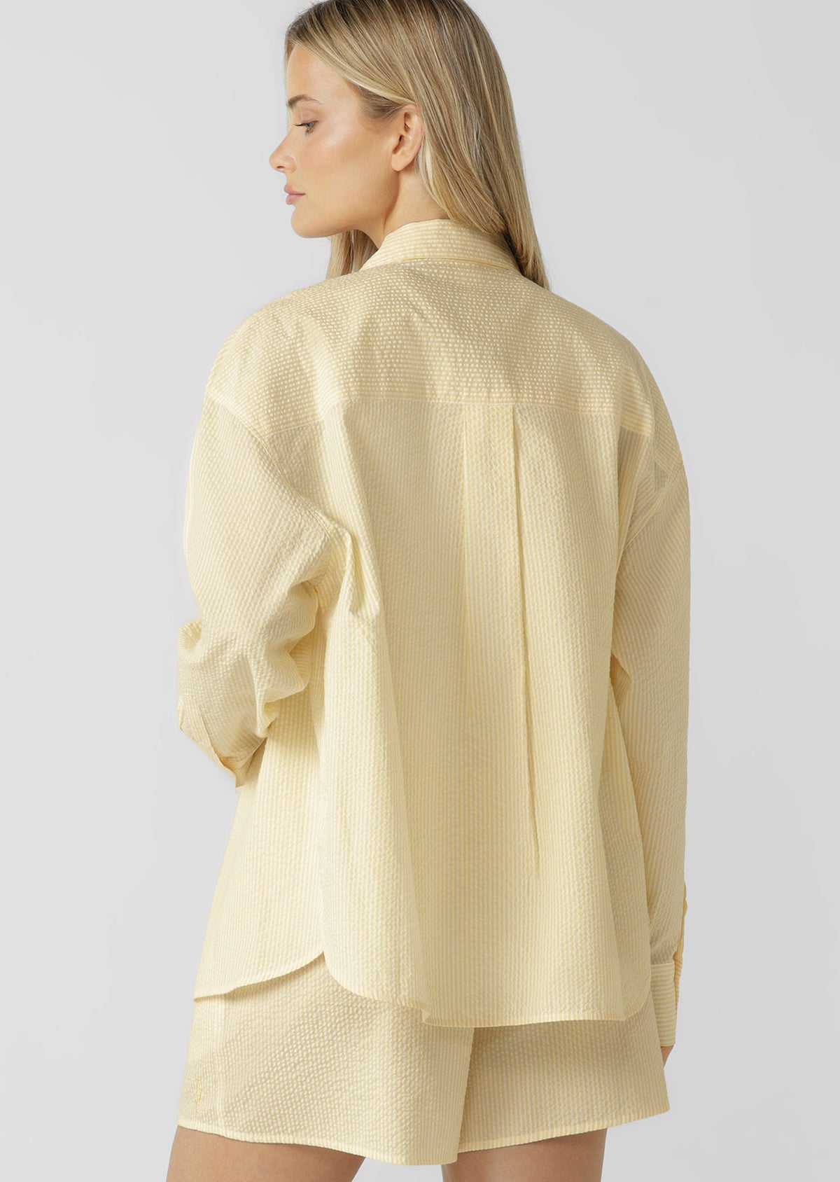 Lorna Jane LJC Recline Long Sleeve Shirt - Butter Yellow Stripe