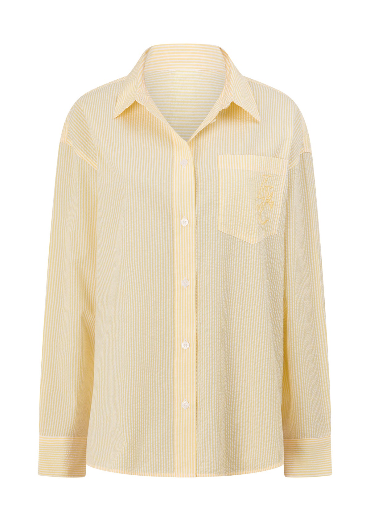Lorna Jane LJC Recline Long Sleeve Shirt - Butter Yellow Stripe