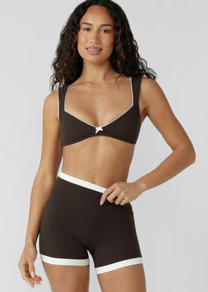 Lorna Jane Corsica Rib Swim Crop - Volcano