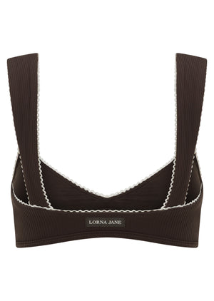 Lorna Jane Corsica Rib Swim Crop - Volcano