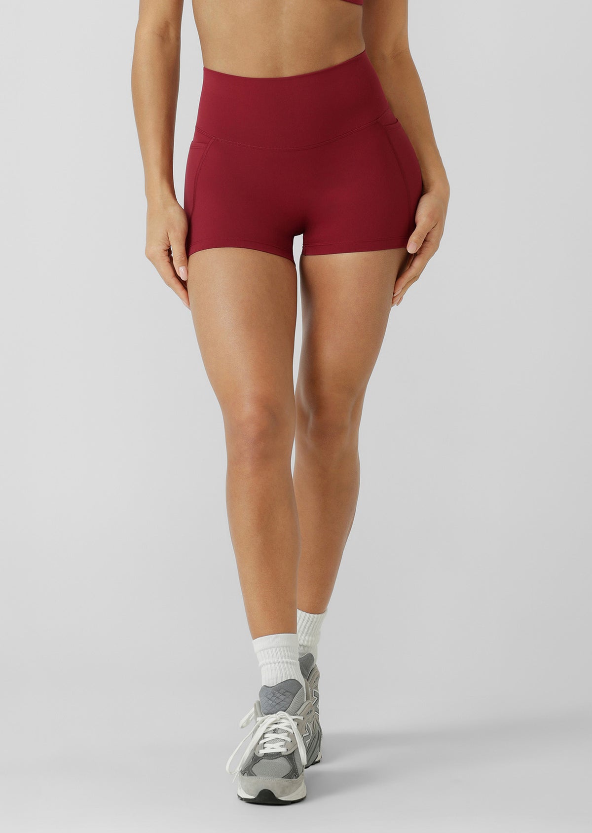 Lorna Jane Invisible Scrunch 2 Pocket 9cm Bike Shorts - Cherry