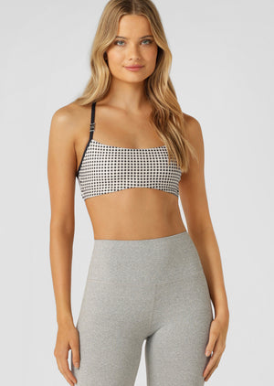 Lorna Jane Off Duty All Day Sports Bra - Midnight Blue Check Print