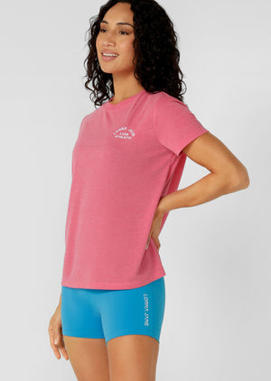 Lorna Jane Lotus T-Shirt - Vivid Pink Marl
