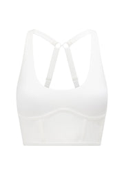 Lorna Jane Corset Long Line Bra - Porcelain