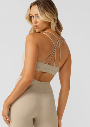 Lorna Jane Meditate Sports Bra - Off White Cloud