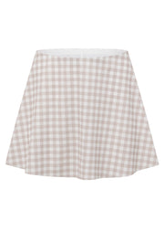 Lorna Jane Sweet Gingham Everyday Active Skort - Latte Ranch Gingham Print
